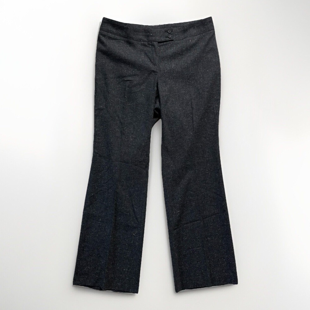 J Jill Pants Womens Size 12 Gray Stretch Tweed Dress Mid Rise Wide Leg Trousers